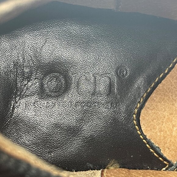 Born Slip On Flat Sz 6 Suede Square Toe Chevron Pattern Casual Black Comfort - Picture 9 of 9